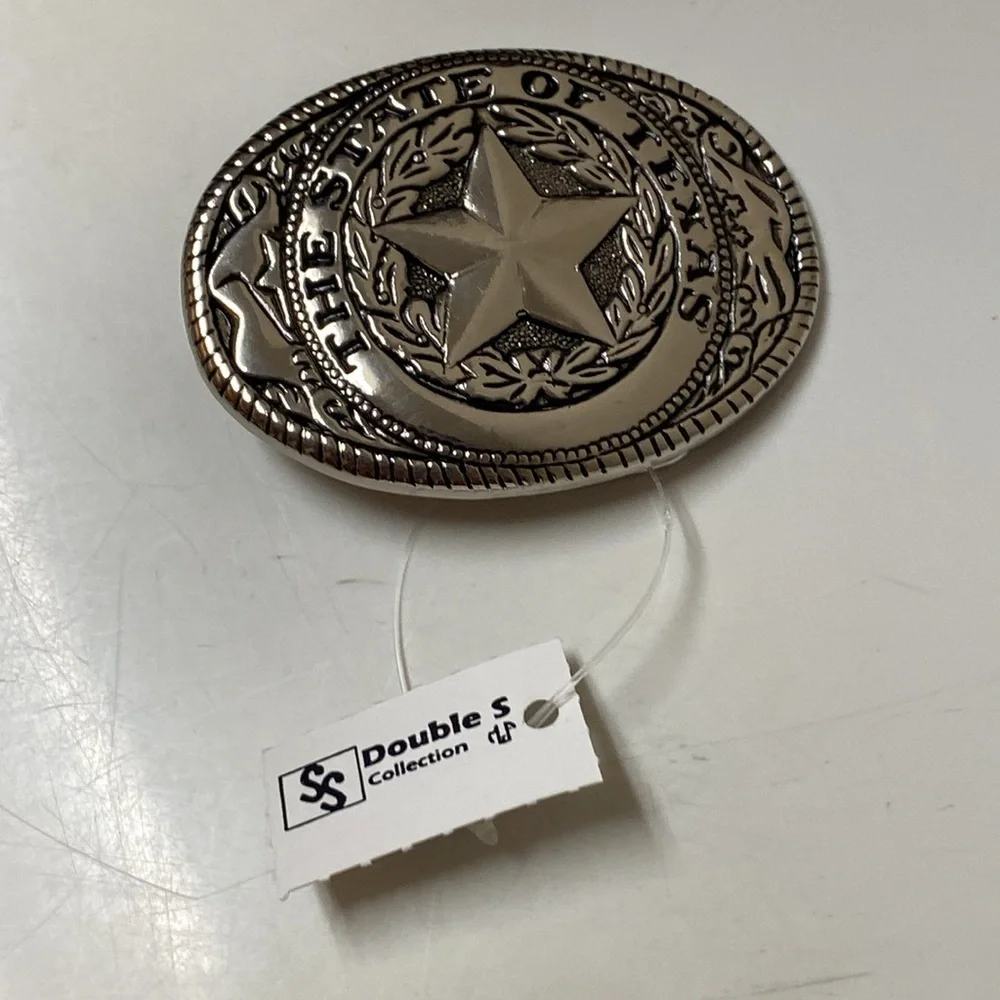 Nakona Kids Texas Western Belt Buckle Set Size 22 NWT Silver Star